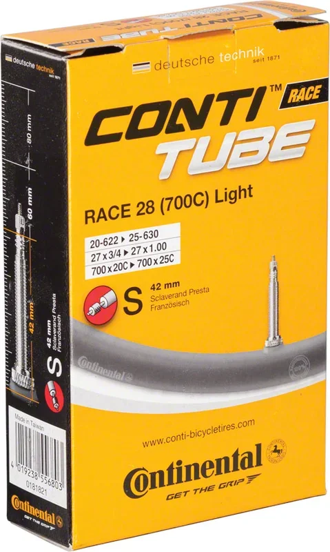 Light Tube – 700 x 20 – 25mm 42mm Presta Valve