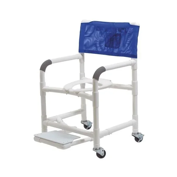 Lumex 18″ PVC Shower Commode Chair with Sliding Footrest 89110 by Graham Field