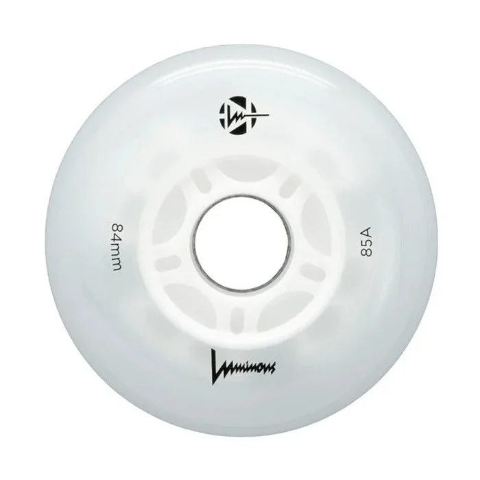 Luminous Light Up Inline Wheels White Glow 84mm 85A – 4 Pack