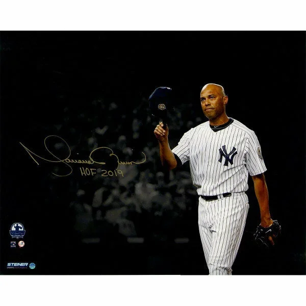 MARIANO RIVERA New York Yankees Autographed / Inscribed “HOF 2019″ ‘Tip Cap’ 16″ x 20” Photograph STEINER