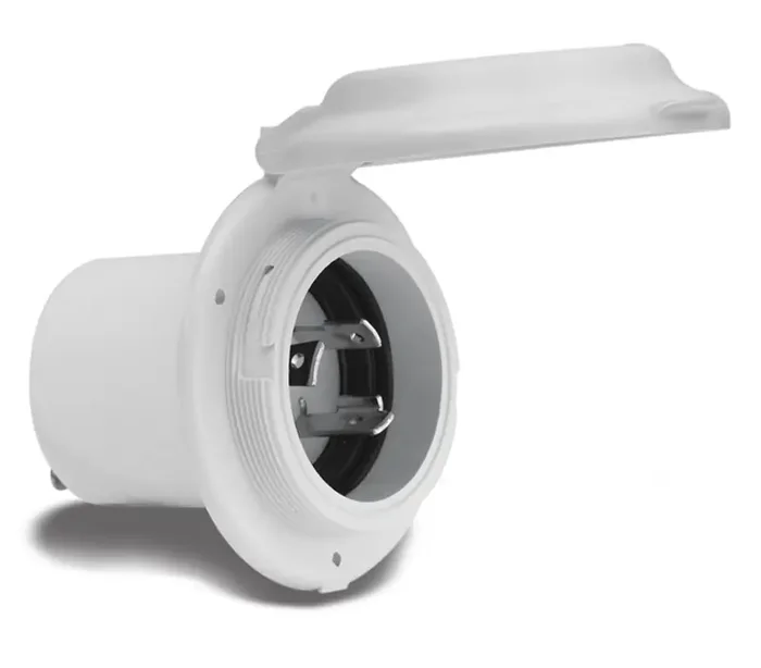 Marinco 16A 230V Easy Lock Watertight Contour Inlet with Stainless Steel Trim