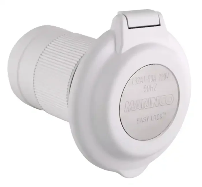 Marinco 32A Easy Lock Watertight Contour Inlet with Stainless Steel Trim