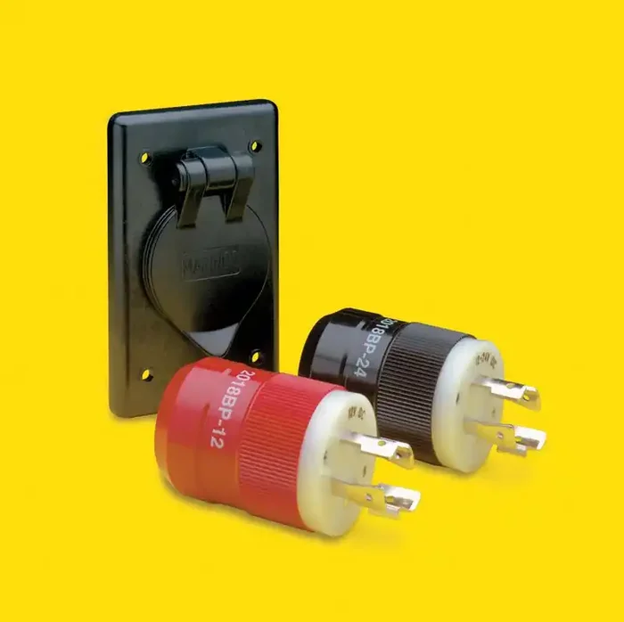 Marinco 4-Wire 12/24V Trolling Motor Plug and Charging System Package