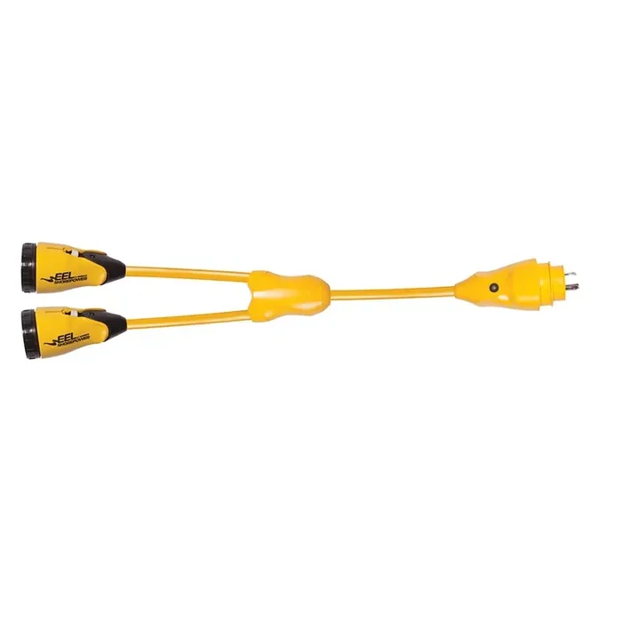 Marinco EEL Y Adapter 30A 125V Male To 2 30A 125V Females