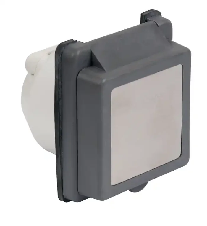 Marinco Electrical Shore Power Inlet 30A 125V Square Gray