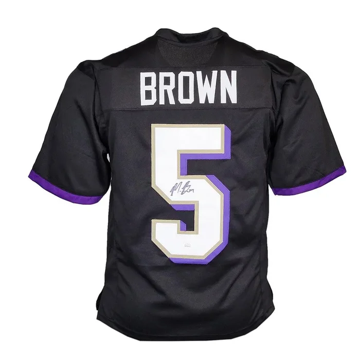 Marquise Brown Signed Baltimore Black Football Jersey (JSA)