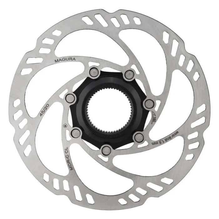 MDR-C CL Disc Brake Rotor – 160mm Center Lock w/Lock Ring Thru Axle eBike Optimized Silver