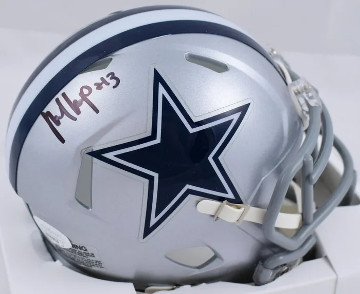 Michael Gallup Autographed Dallas Cowboys Speed Mini Helmet- JSA W *Black