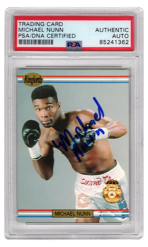 Michael Nunn Signed 1991 Ringlords Boxing Card #24 – (PSA Encapsulated)