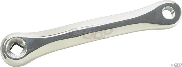 MS 175mm Left Low Profile Square Taper Crank Arm: Silver
