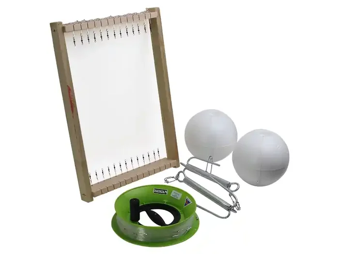 Nacsan Boat Longline on Handcaster Set with Traceboard Weights and Buoys