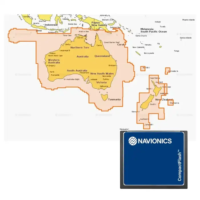 Navionics Plus 50XG Chart Card NZ/AU CF Card