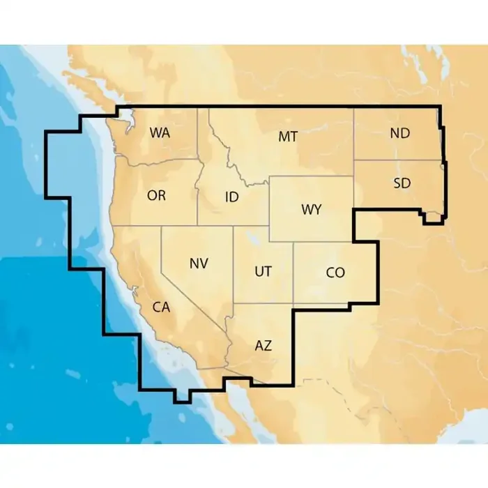 Navionics Plus West MSD Lakes and Coast Chart Card