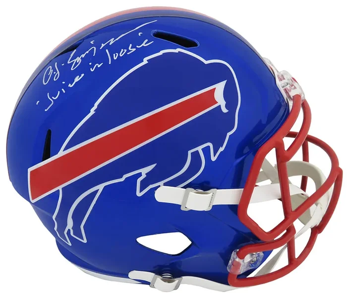 O.J. Simpson Signed Buffalo Bills FLASH Riddell Full Size Speed Replica Helmet w/Juice