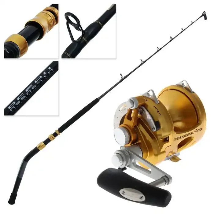 PENN International 50 VISX Ocean Assassin 2-Speed Deep Bent Butt Game Combo 5ft 4in 37kg 2pc