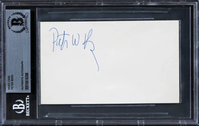 Peter Berg Patriots Day Authentic Signed 3×5 Index Card BAS Slabbed 4