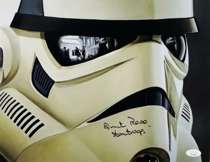 Quentin Pierre Autographed 11×14 Mask Close Up Photo w/ Stormtrooper- JSA Auth