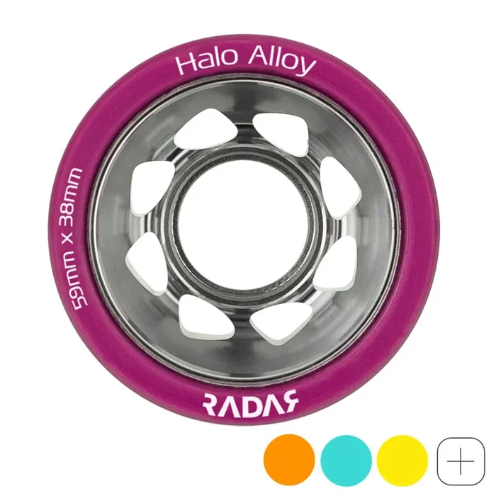 Radar Halo Alloy 59mm Roller Skate Wheel – 4 pack