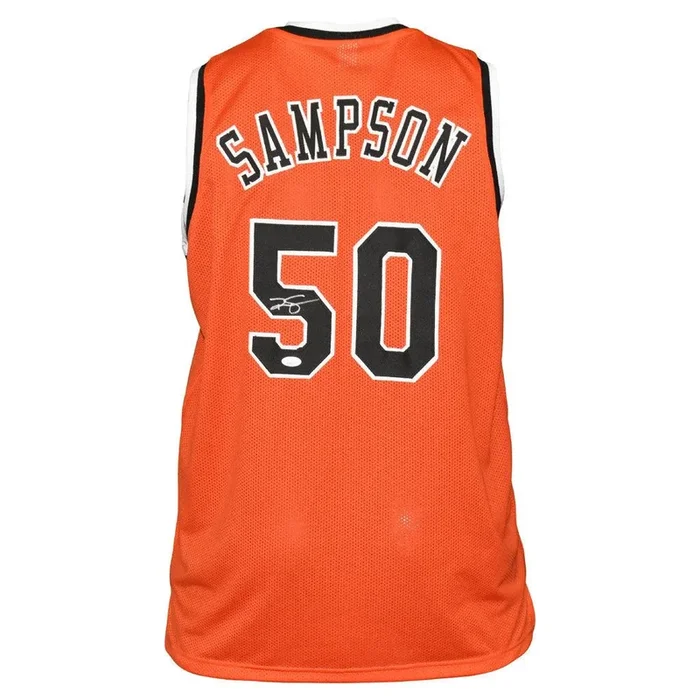 Ralph Sampson Signed Virginia Orange College Style Basketball Jersey (Beckett)