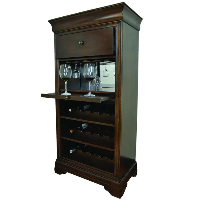 RAM Game Room Bar Cabinet w/ Wine Rack – Cappuccino