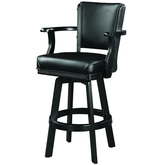 RAM Game Room Swivel Barstool with Arms – Black