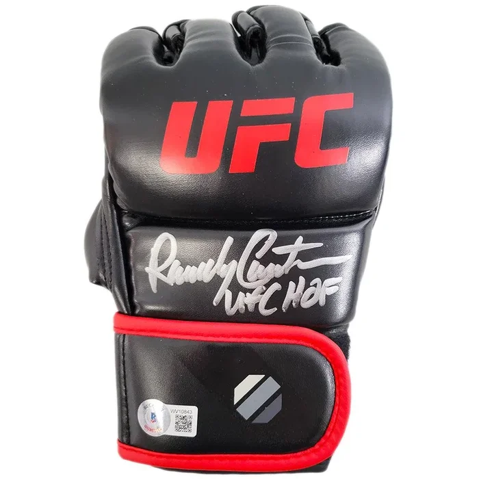 Randy Couture Signed UFC HOF Inscription Black MMA Right Glove (Beckett)