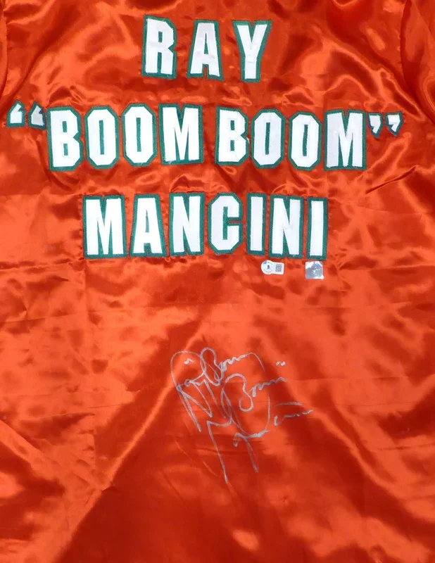 Ray “Boom Boom” Mancini Autographed Red Boxing Robe Beckett BAS QR #BH26859