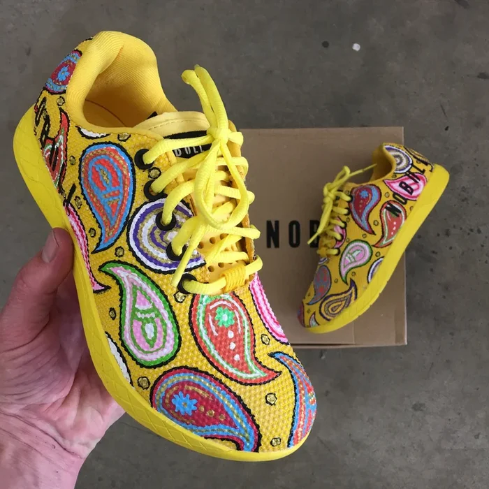 Retro Funky Paisley Yellow NOBULL Trainers