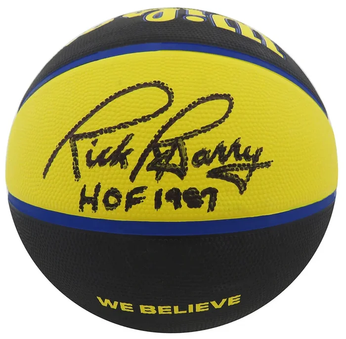 Rick Barry Signed Golden State Warriors Wilson The City Full Size Basketball w/HOF 1987