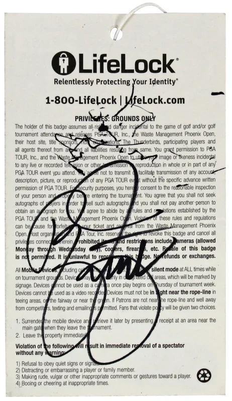 Rickie Fowler Signed 2013 Waste Management Phoenix Open Ticket Stub BAS #BK12644
