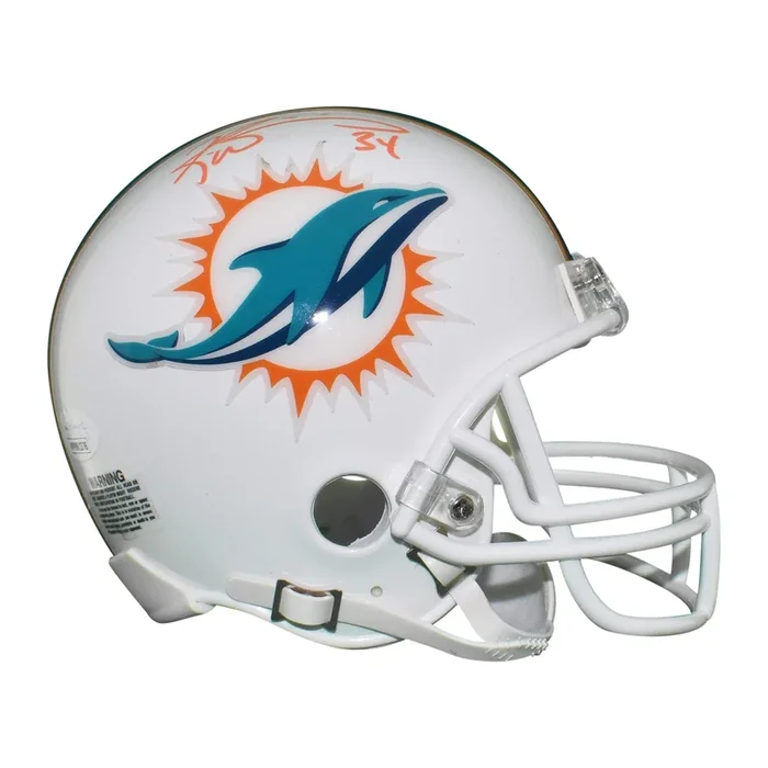 Ricky Williams Signed Miami Dolphins Mini Football Helmet Orange Signature (JSA)