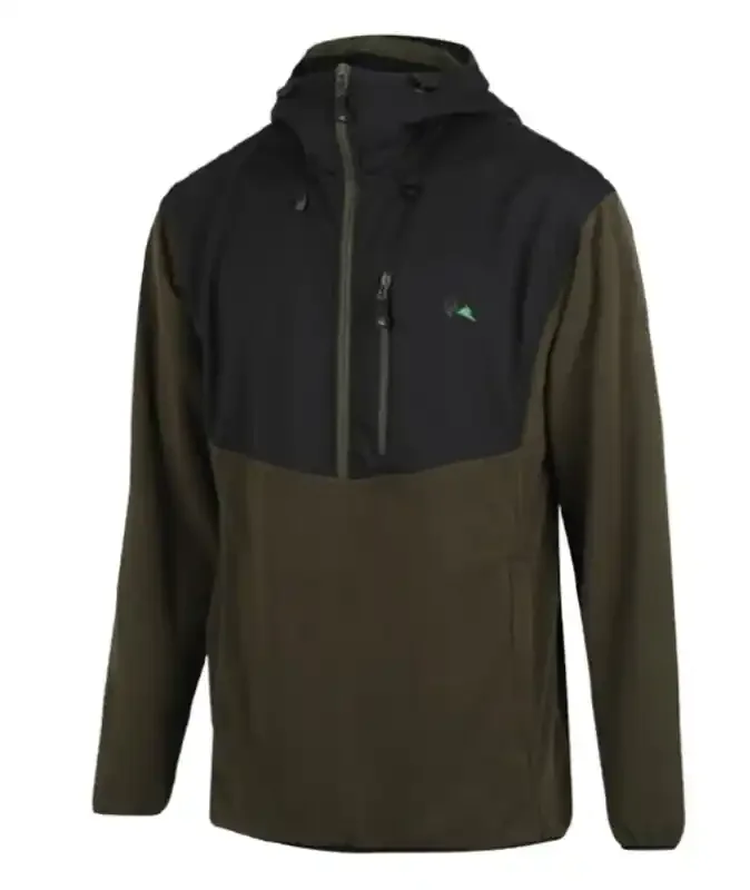 Ridgeline Ascent Half Zip Softshell Fleece Mens Hoodie Forest/Black 3XL