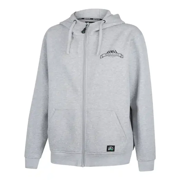 Ridgeline Impact Recycled Fleece Mens Zip Hoodie Grey Grey Marle S