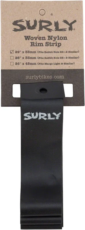 Rim Strip: For 29+ Rabbit Hole Rim Nylon 33mm wide Black