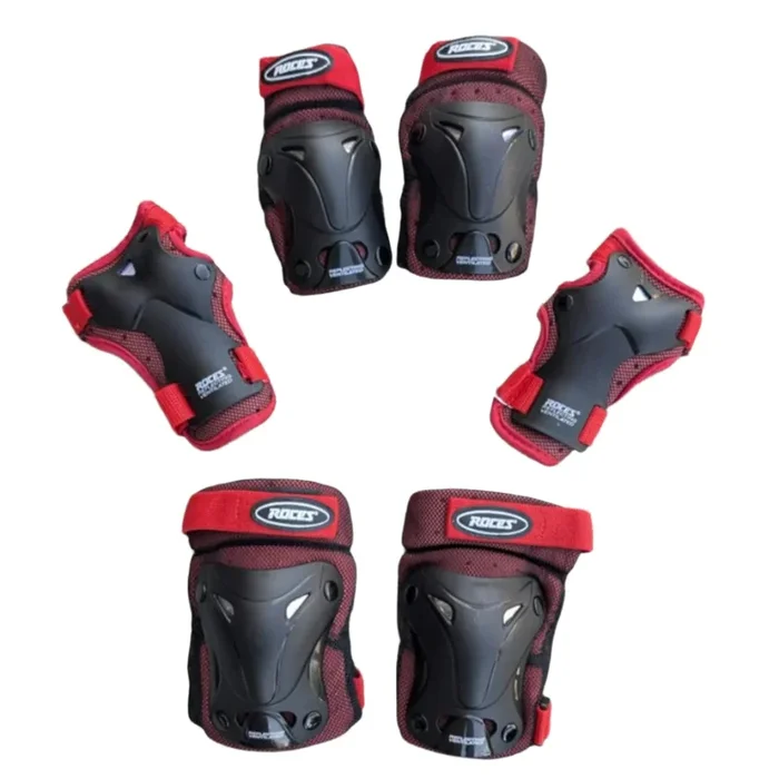 Roces Junior Ventilated Red 3-Pack Pad Set