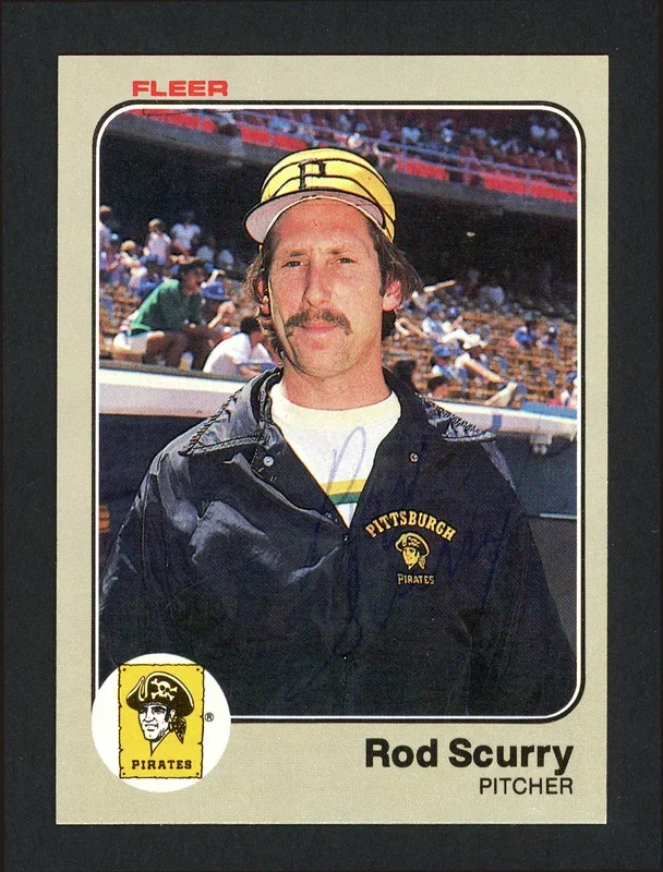Rod Scurry Autographed 1983 Fleer Card #322 Pittsburgh Pirates SKU #164107