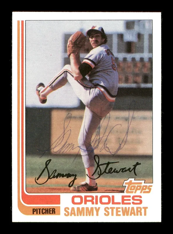Sammy Stewart Autographed 1982 Topps Card #679 Baltimore Orioles SKU #166786