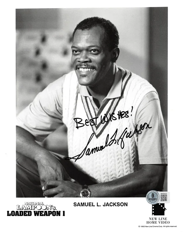 Samuel L. Jackson Loaded Weapon 1 “Best Wishes!” Signed 8×10 Photo BAS #BN29223