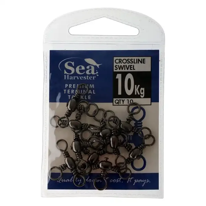 Sea Harvester Blue Crossline Swivels 10kg Qty 10