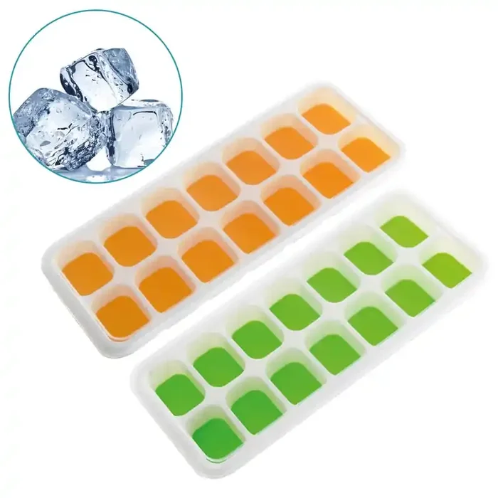 Silicone Ice Cube Tray with Lid – Assorted Colours