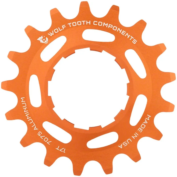 Single Speed Aluminum Cog – 17t Compatible 3/32″ Chains Orange