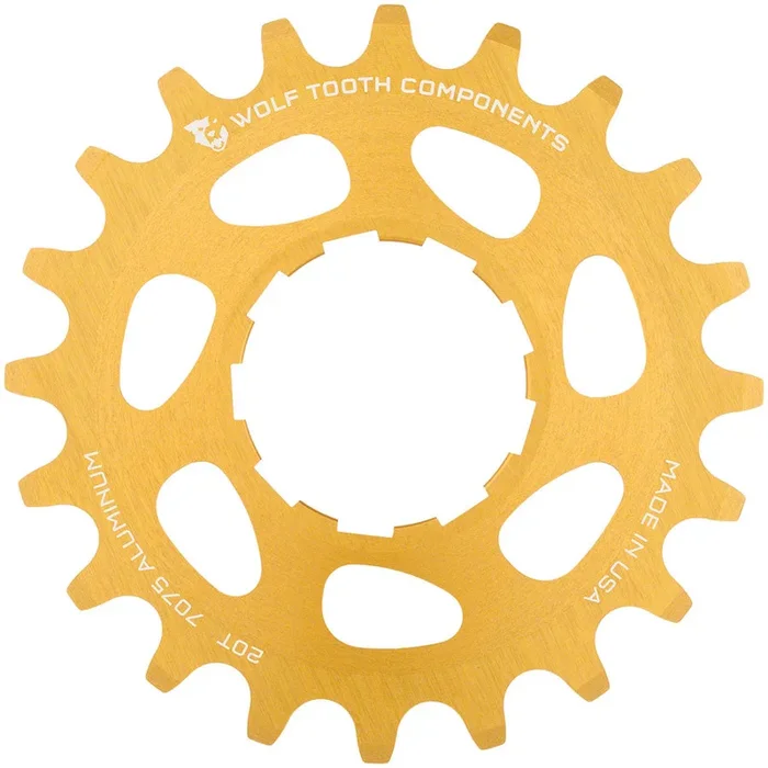 Single Speed Aluminum Cog – 20t Compatible with 3/32″ Chains Gold