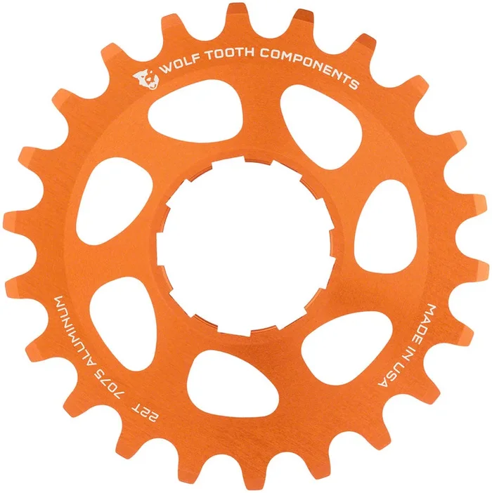Single Speed Aluminum Cog – 22t Compatible 3/32″ Chains Orange