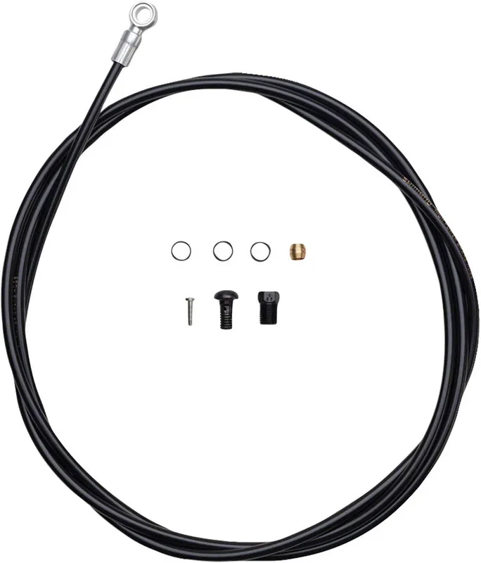 SM-BH90-SBS High Pressure Disc Brake Hose Kit – Long Silver Banjo Caliper Connector 1700mm BLK
