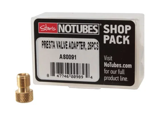 Stans Presta Valve Adapter Brass – 25/Count