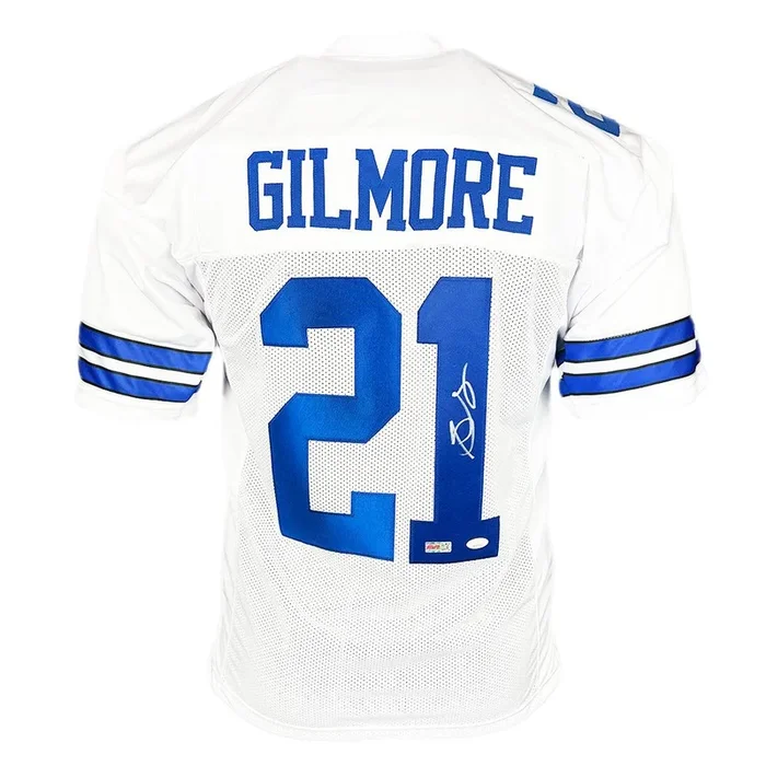 Stephon Gilmore Signed Dallas White Football Jersey (JSA)