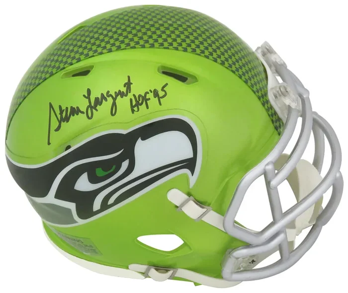 Steve Largent Signed Seattle Seahawks FLASH Riddell Speed Mini Helmet w/HOF’95