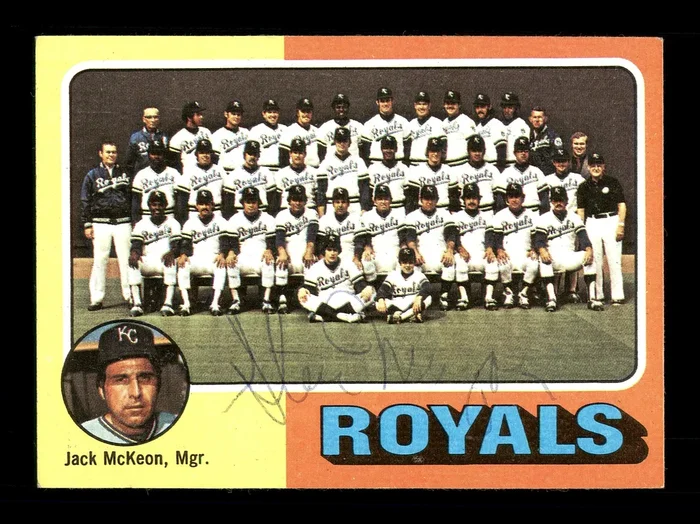 Steve Mingori Autographed 1975 Topps Team Card #72 Kansas City Royals SKU #168355