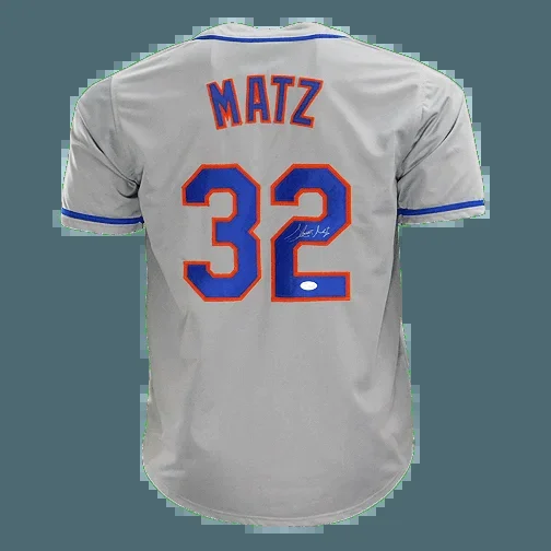 Steven Matz Signed New York Grey Baseball Jersey (JSA)