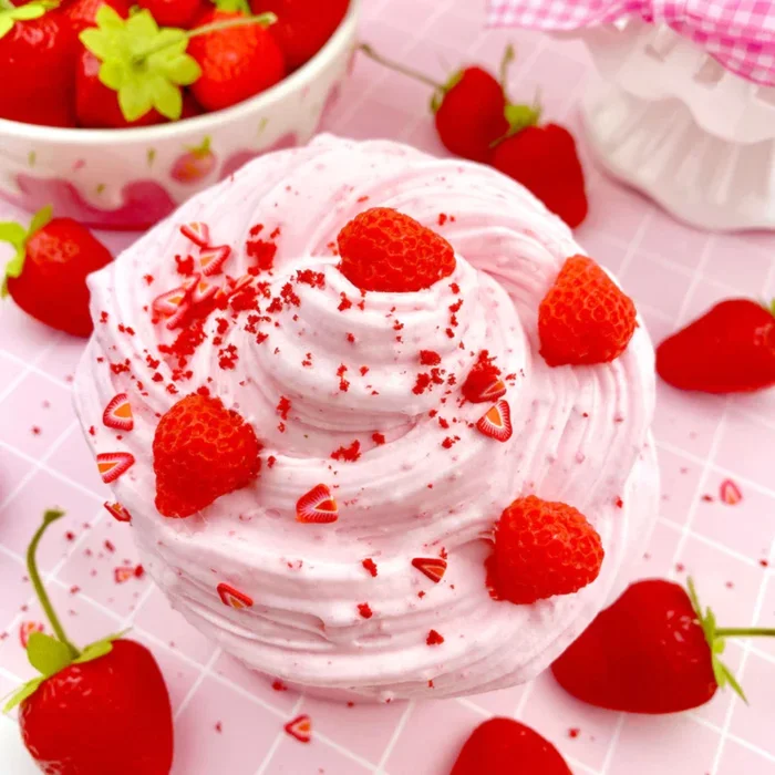 Strawberry Mousse Fluffy Butter Slime
